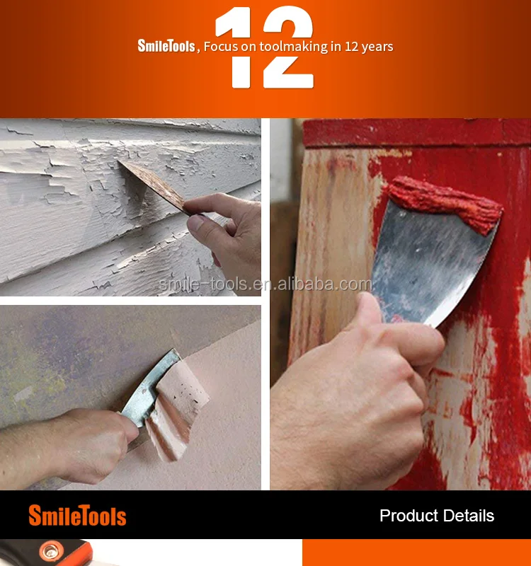 Plastic Handle Mirror Polished Blade Putty Knives Large Size Putty