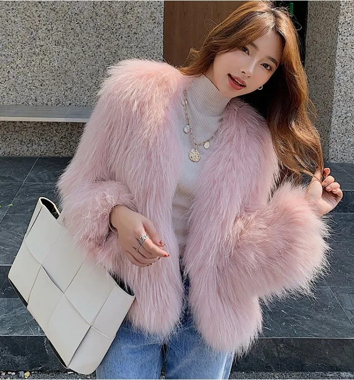 Cx-g-a-187b New Classic Hand Knitted Fur Jacket Women Real 