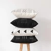 Monad Wholesale Nordic Decorative Sofa Set 45x45 Cotton Black and White Block Print Cushion Cover