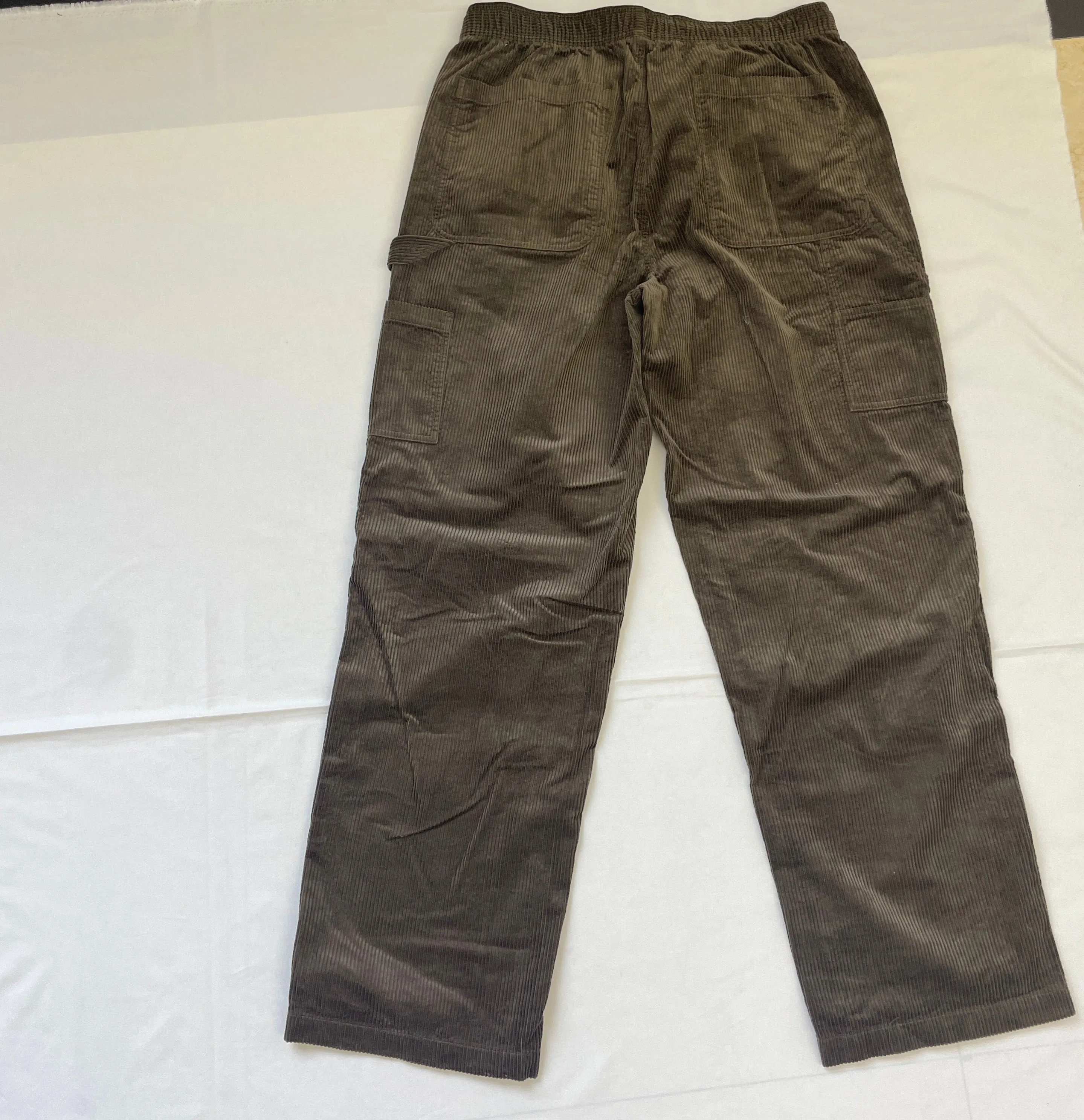 Wholesale OEM Custom Men's Cargo Pants High Quality Baggy Trousers Elastic Tether Multi Pocket Lightweight Polyester Flat details