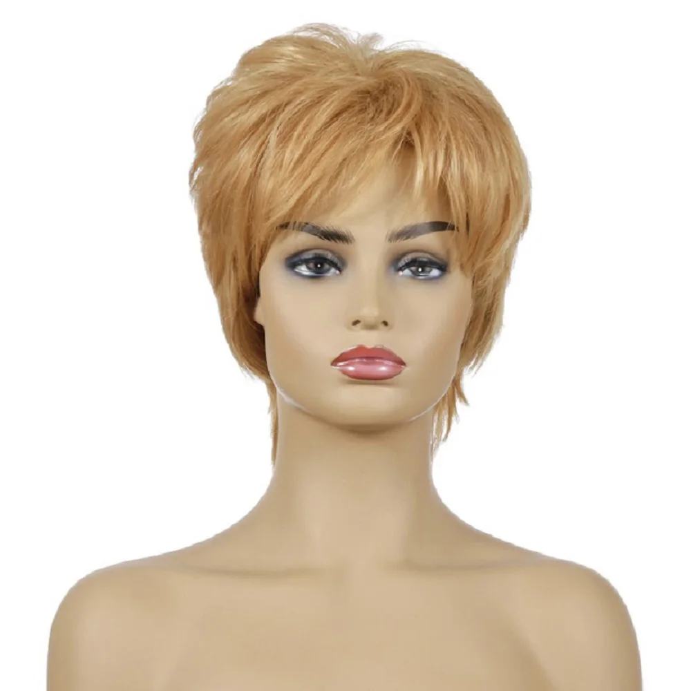 short gold wig