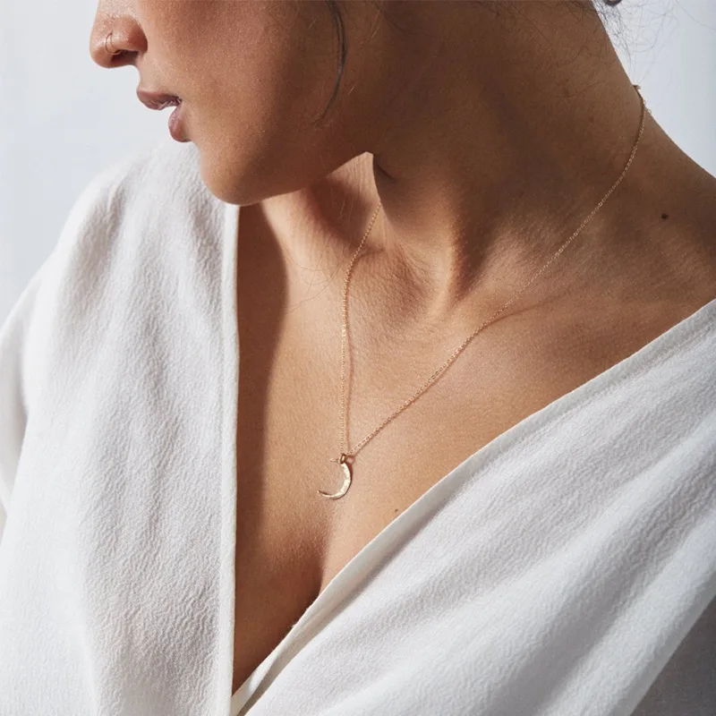 Stainless Steel Crescent Moon Pendant 