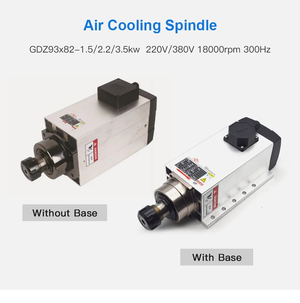 Gdz93x82 Cnc Spindle Motor 1.5kw 2.2kw 3kw 380v 220v Air Cooled Spindle ...