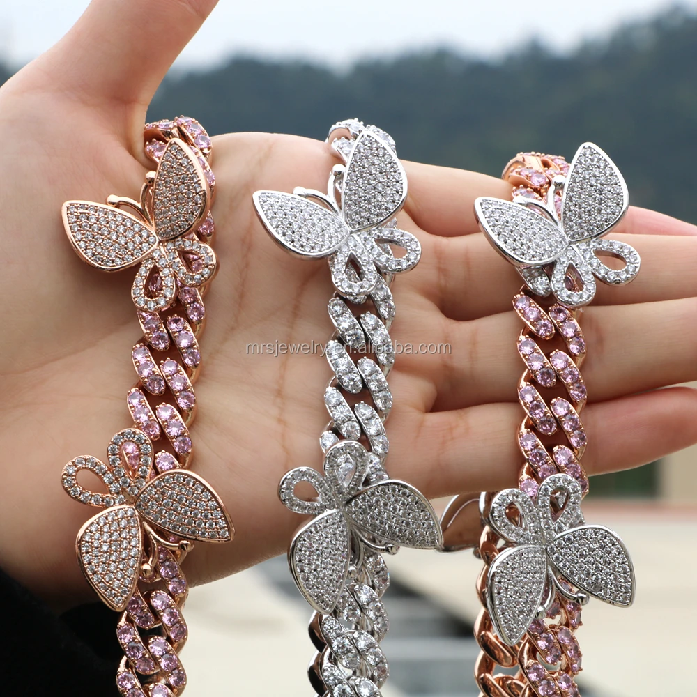 Fashion Girls Gift Butterfly Cuban Link Chains With Customized ...