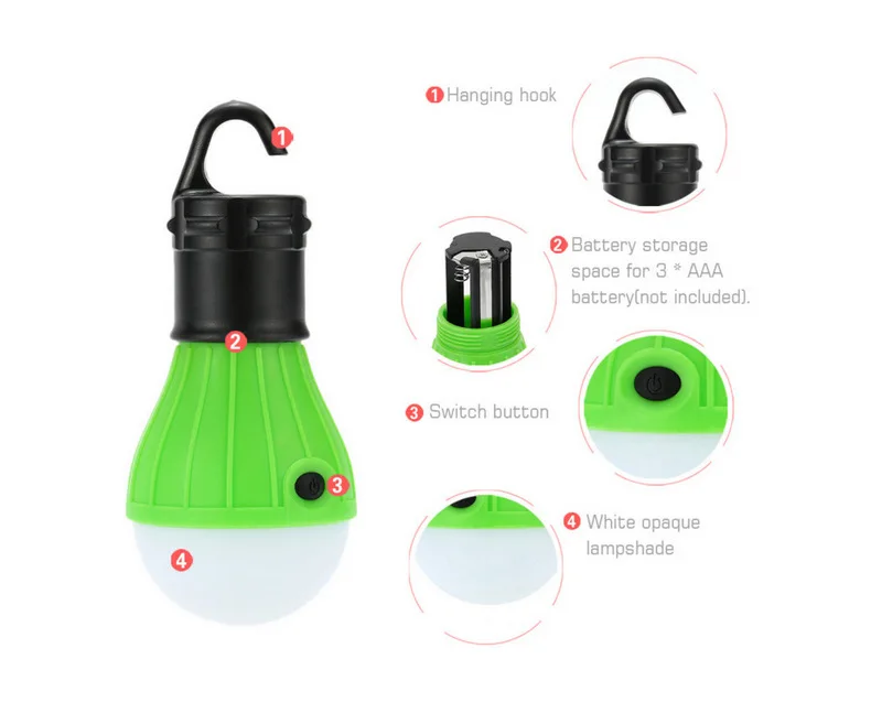 Battery operate wholesale waterproof emergency camping light