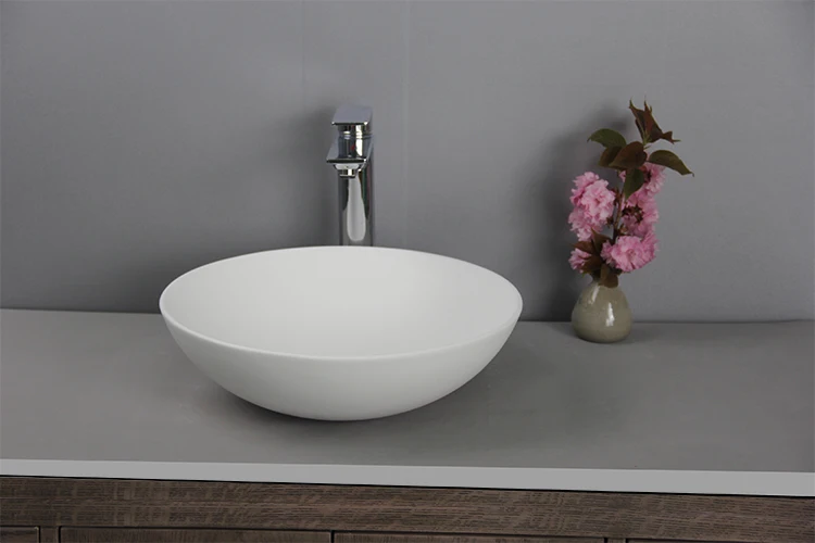 vanity countertop sink matt finish man made stone pure acrylic resin casting vessel wash basin