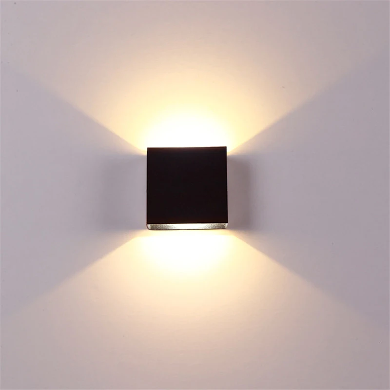 Cube CoB 6W LED up and Down Wall Sconce AC85-265V Bedroom Bedside Cube wall light Indoor Aluminium decoration Lighting fixture