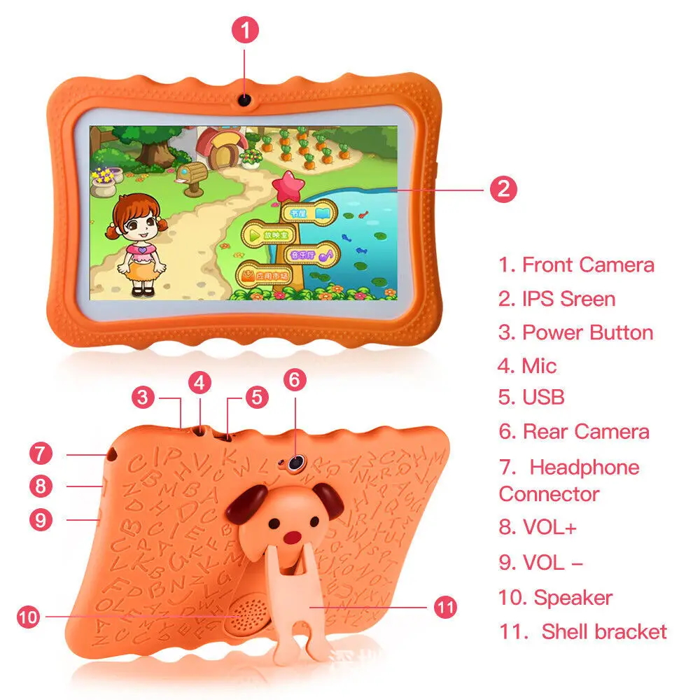 Best Selling 2025 GIMTV Kids Tablet ROCKCHIP Quad Core Android 6.0 Tablet 4G Network 7" Screen Waterproof 4GB Memory New Stock