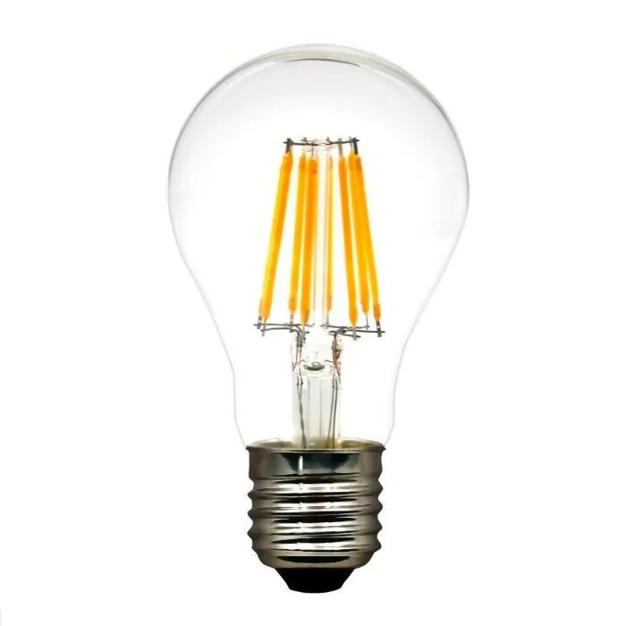 led light a19 4w 6w 8w E26 4000k dimmable glass led filament bulb