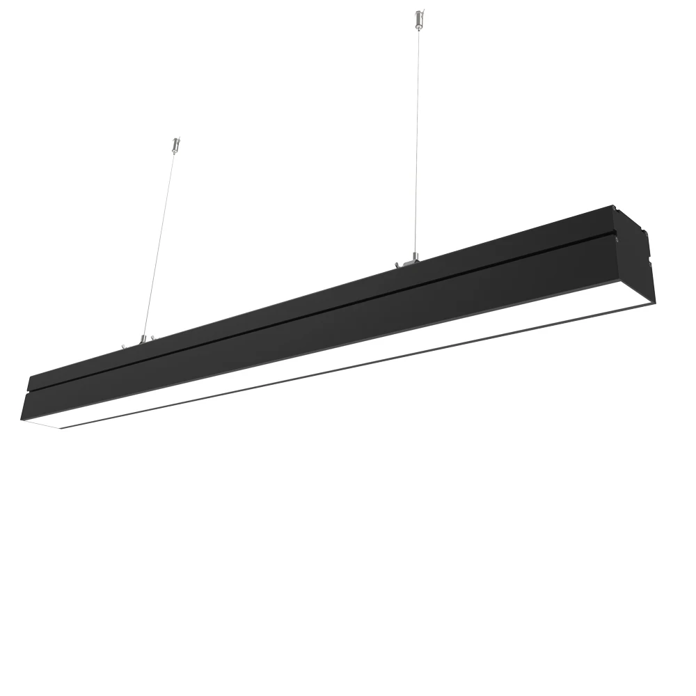 4100K Black silver color Commercial office Shopping mall Lighting 42W 4ft Batten LED Lamp Linear LED Pendant Lights