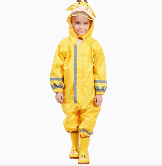 Waterproof Polyester Girls And Boys Rainwear Animal Kids Rainwear ...