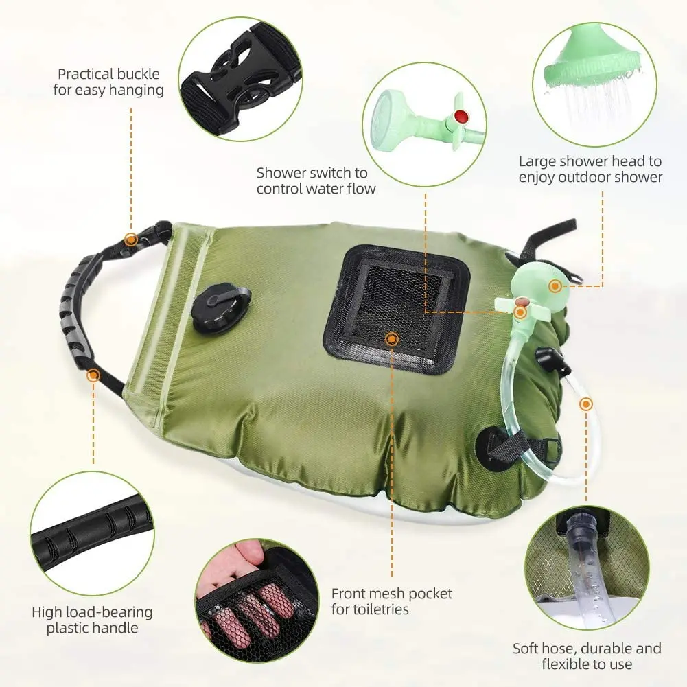 Amazon Hot Sale Outdoor Camping Portable Solar Shower Bag 20l - Buy Solar  Shower Bag,Shower Bag,Camping Shower Bag Product on Alibaba.com