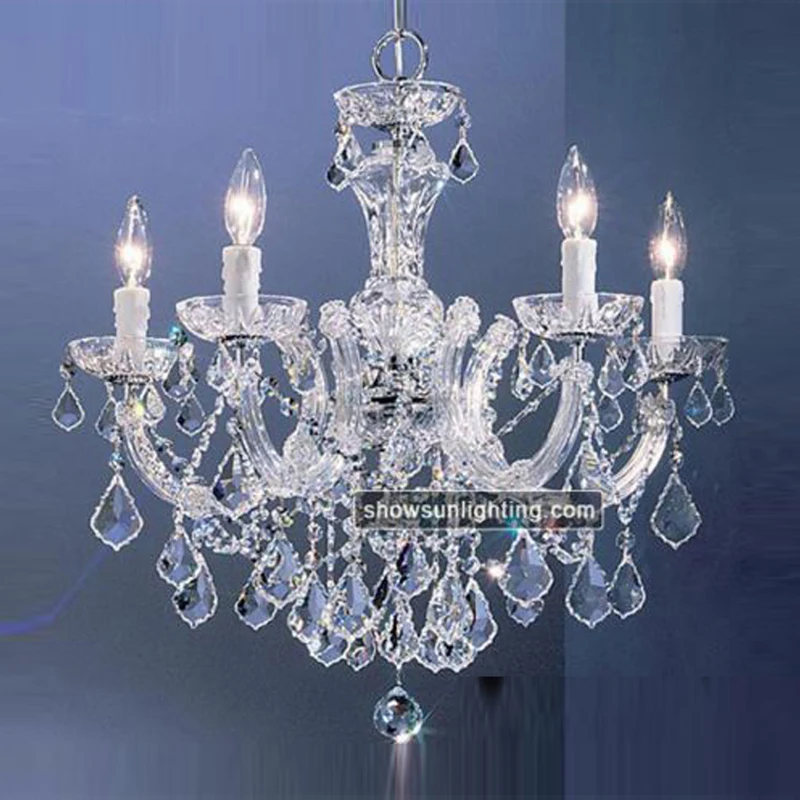 5 Lights Candle Crystal Chandelier Contemporary