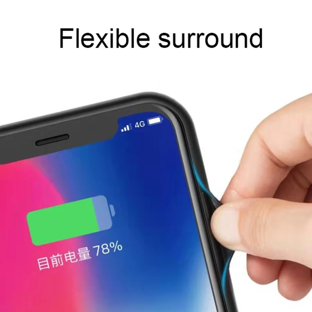 WELUV Hot Sale Battery Case For iPhone X Slim Fit + External Rechargeable Power Bank Charging Cover IPX3600-RED - ANKUX.COM