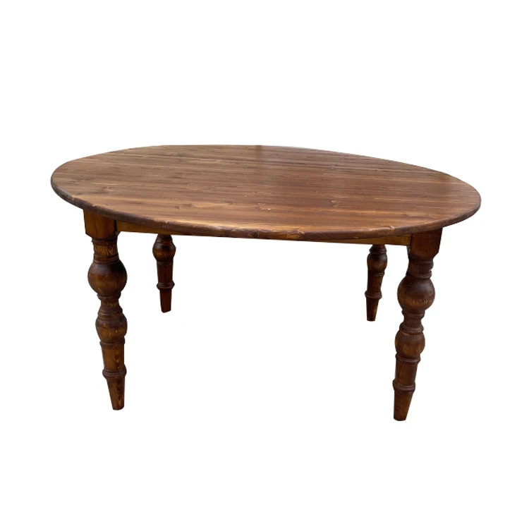 Pine Wood Banquet Table Vintage Farmhouse Table Round Folding Table For