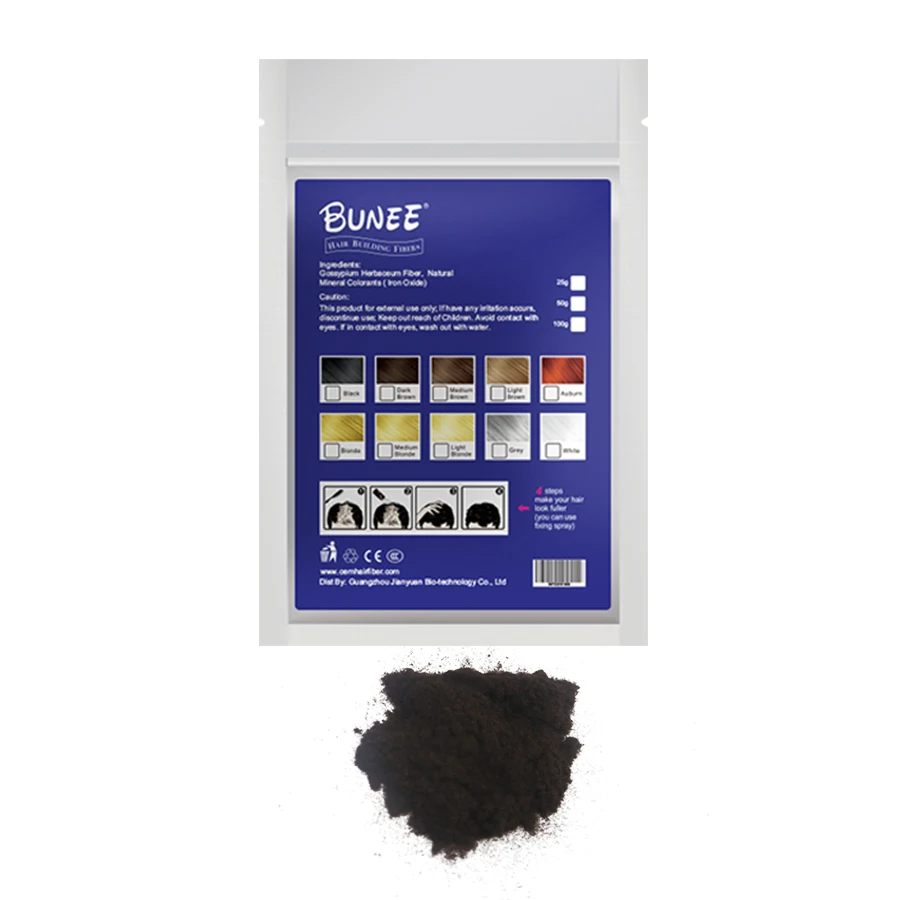 

Bunee Dark brown Styling Natural Thickening bulk hair fiber, Black/dk brown./med brown10colors