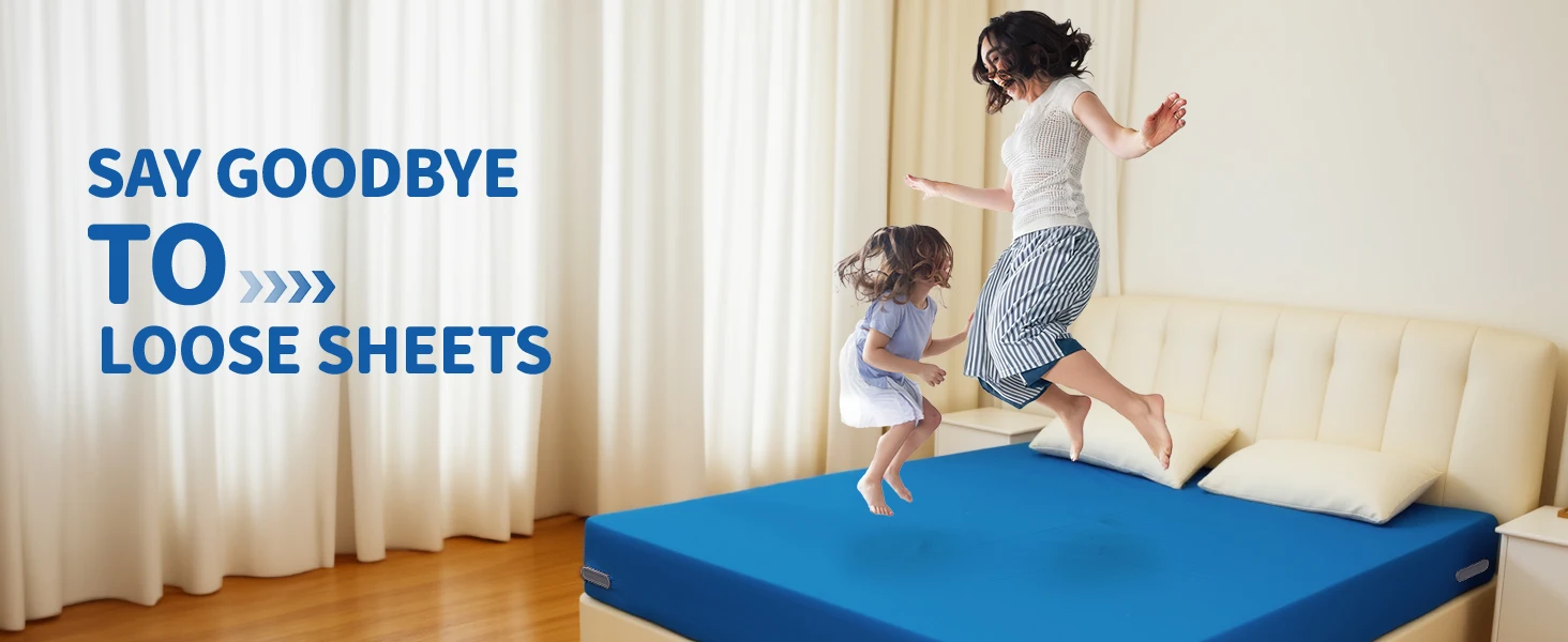 AUKCLAX Bed Sheet Holder Straps – Heavy Duty Lock Strips To Keep Sheets Tight On Mattress, No More Slipping!