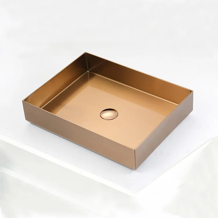 Dark Grey Stainless Steel Bathroom Counter Top Benchtop 18 Gauge Table Top Wash Basin Designs