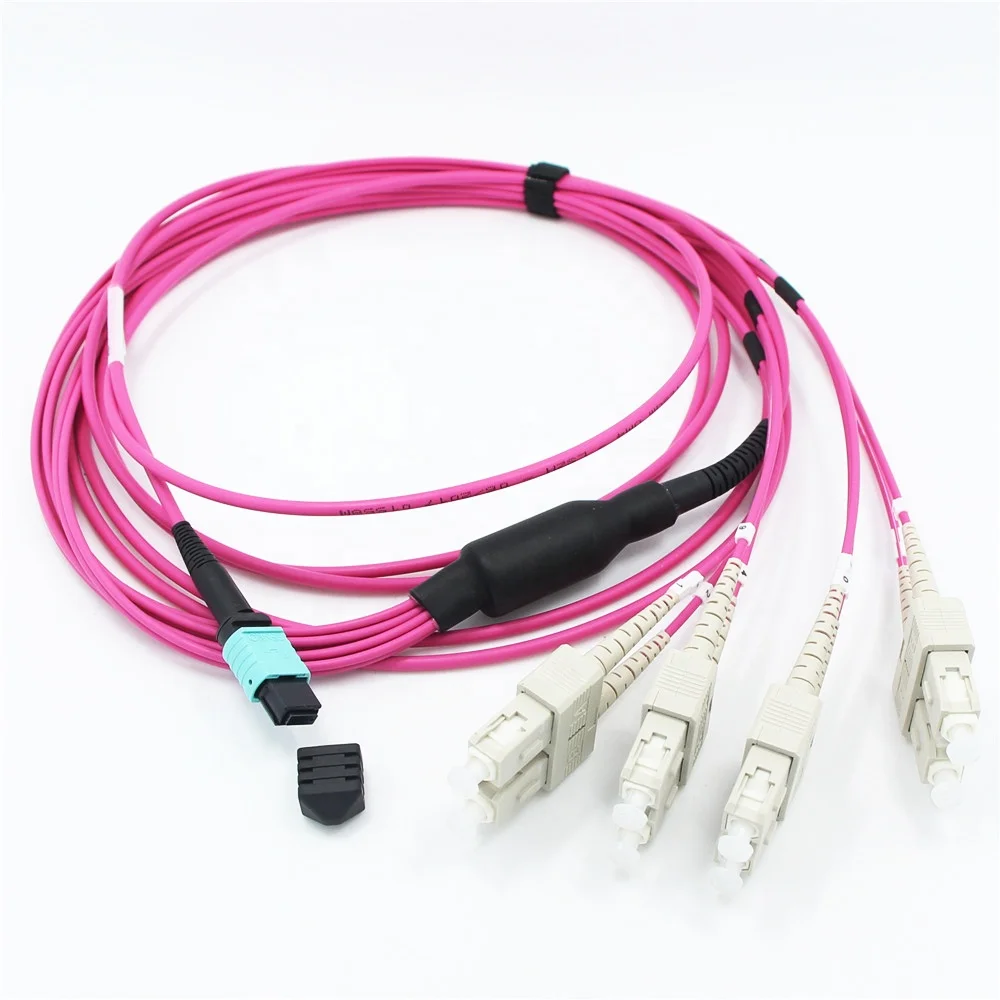 10 meters 12/24 cores Multi Mode OM4 Fiber Optic Patch Cord for Optical Telecommunication supplier