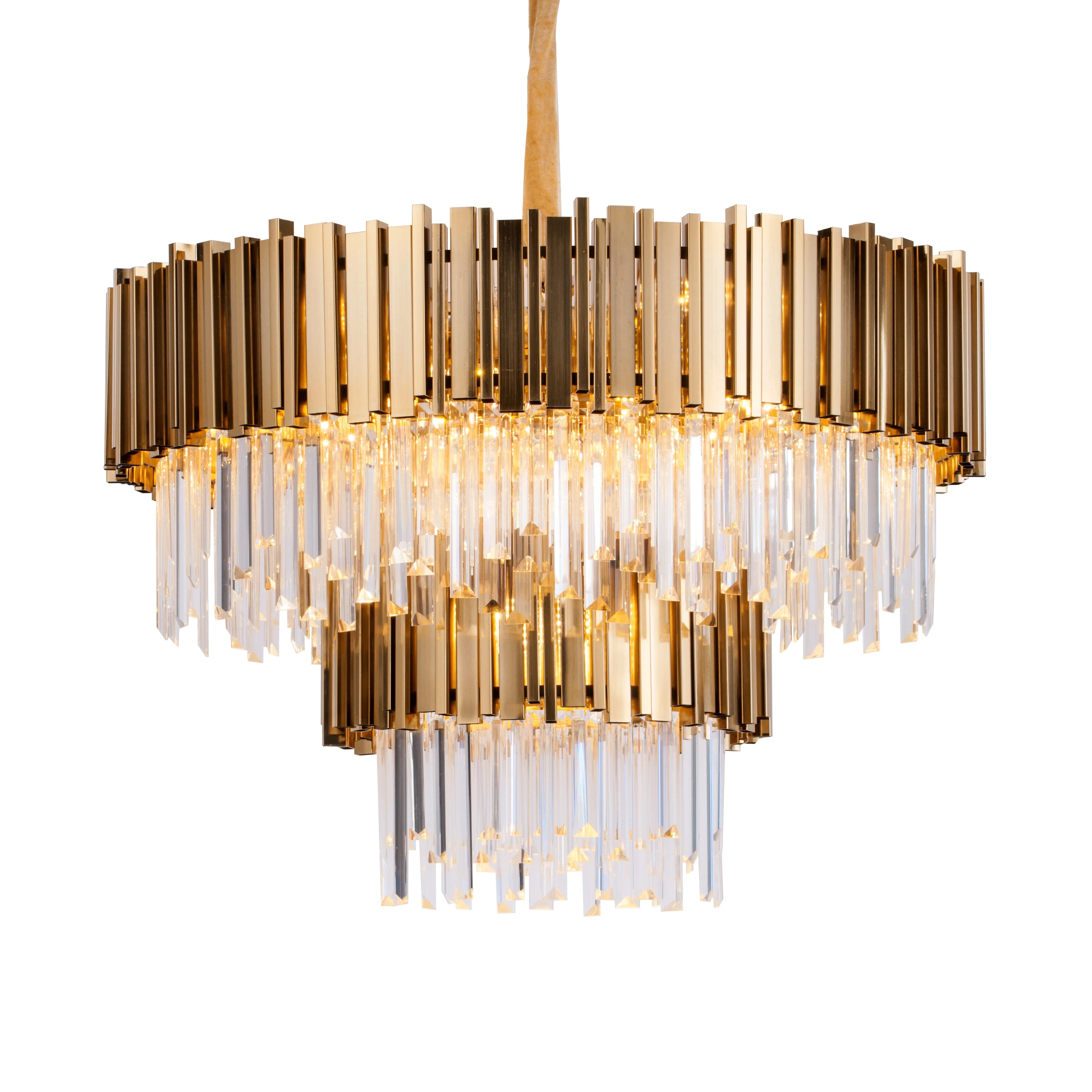 Round large gold k9 wedding decorative pendant lights modern luxury crystal chandelier