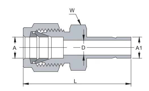 Stainless Steel High Pressure 6000 Psi Ferrule Type Fittings Tube 