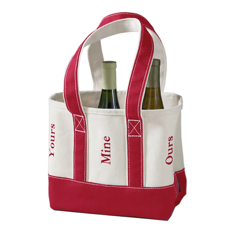 Canvas 6 Bottle Wine Carrier Tote Bag Luxury Wine Travel Bag Protector
