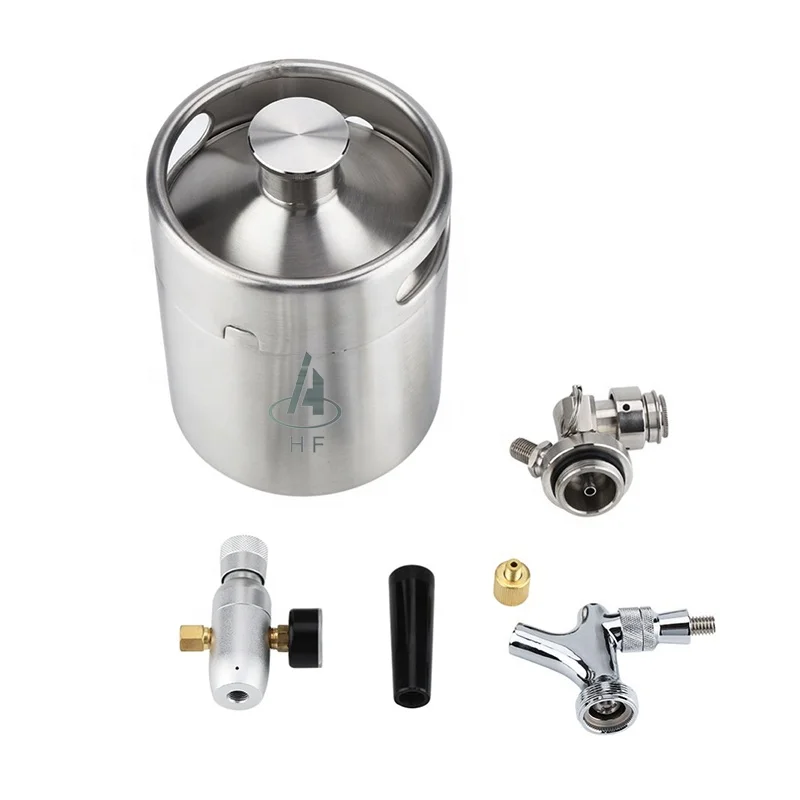 2l Mini Stainless Steel Beer Keg With Faucet Pressurized Home Beer