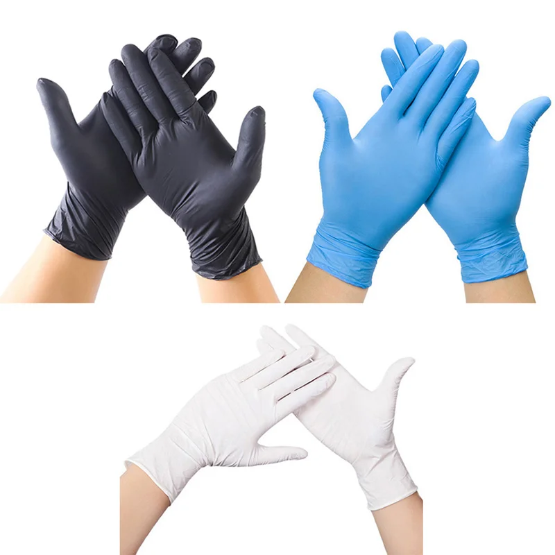 Powder Free Pure Nitrile Glove 4mil 6mil 8mil Black Bule White Pink ...