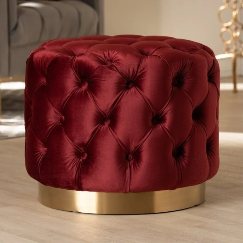 New Luxury High Quality Cute Soft Velvet Ottoman Pouf Footstool 