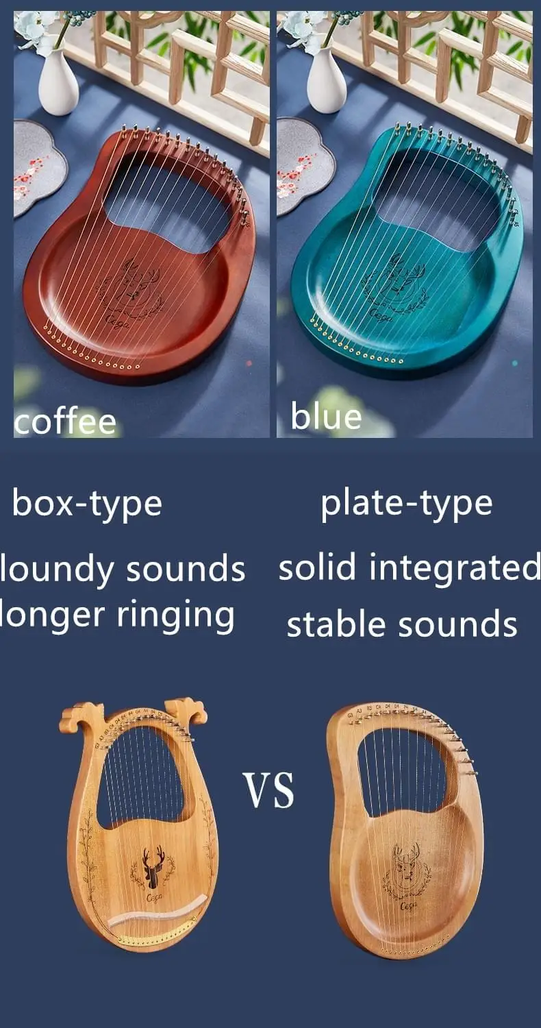 Musical Instrument Harp 16 Strings Mini Lyra Harp Instrument For