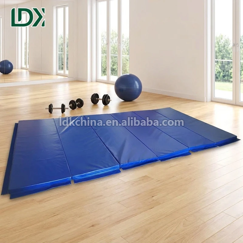 LDK 6 Panel Tumbling Folding Floor Mat Gymnastics Kids Equipment Mat Exercise Gym Mat with Velcro