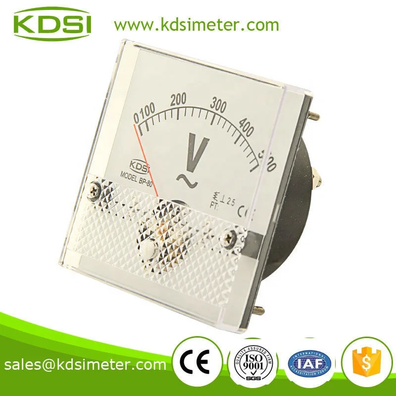 Voltmètre de mètre de tension analogique de panneau de cadran carré AC0-500V 