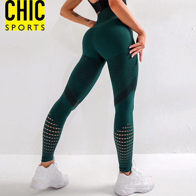 Stretchy Seamless Logo Custom Fitness Dry Fast Yoga Pants Sexy Hollow High Waist Workout Gym 