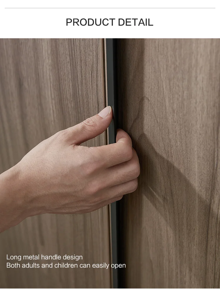 Linsy Home Modern Simple Bedroom Room Home Standing Cabinet Four Door Wooden Wardrobe