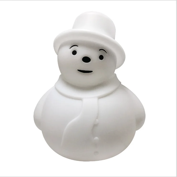 Christmas Gift Color Rechargeable Cute Children Snowman Silicone Kids Nursery Nightlight Lamp Baby Led Night Light For Kids
