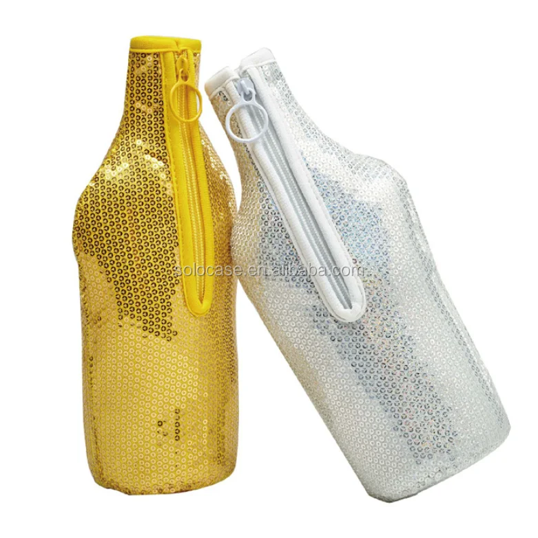 Sparkling 750ml Neoprene Sequin Cooler Bag
