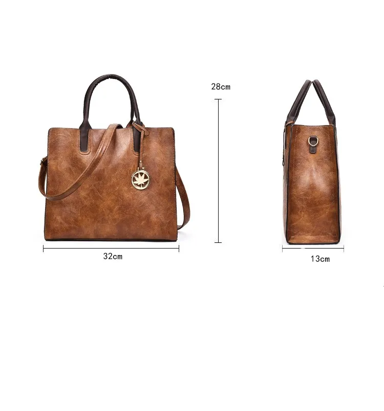 High quality Women Ladies Shoulder Handbags Satchel 3pcs Purse Set