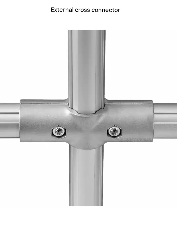 product 28mm third generation lean pipe connector aluminum alloy lean pipe connector profile round two way fitting-11