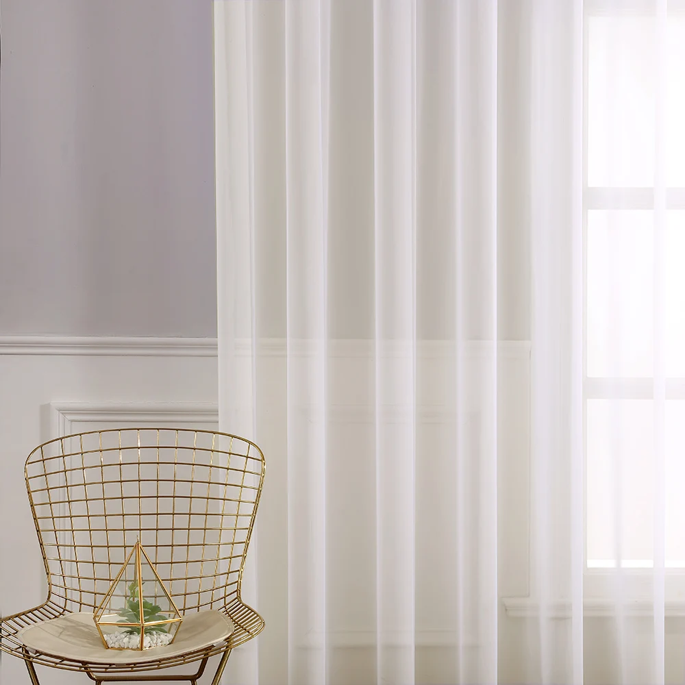 54 * 54英寸工厂 2 面板纯色窗帘家居婚礼装饰半透明纯粹窗帘为客厅