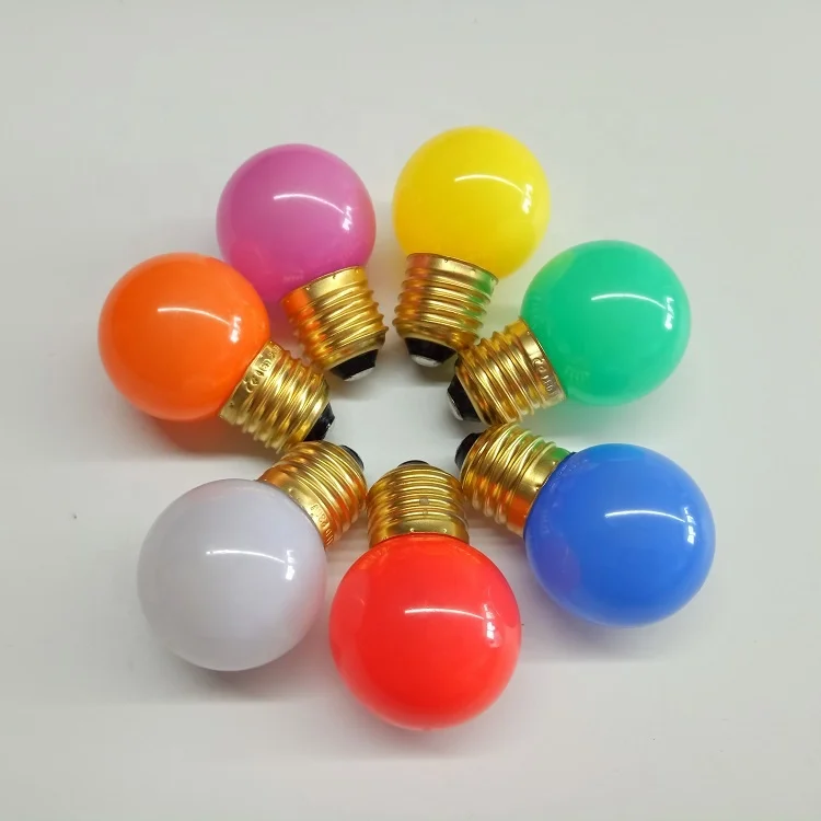 B22 E14 E27 SMD 1W G45 colors RGB led christmas lights 24v 230v colorful plastic bulb