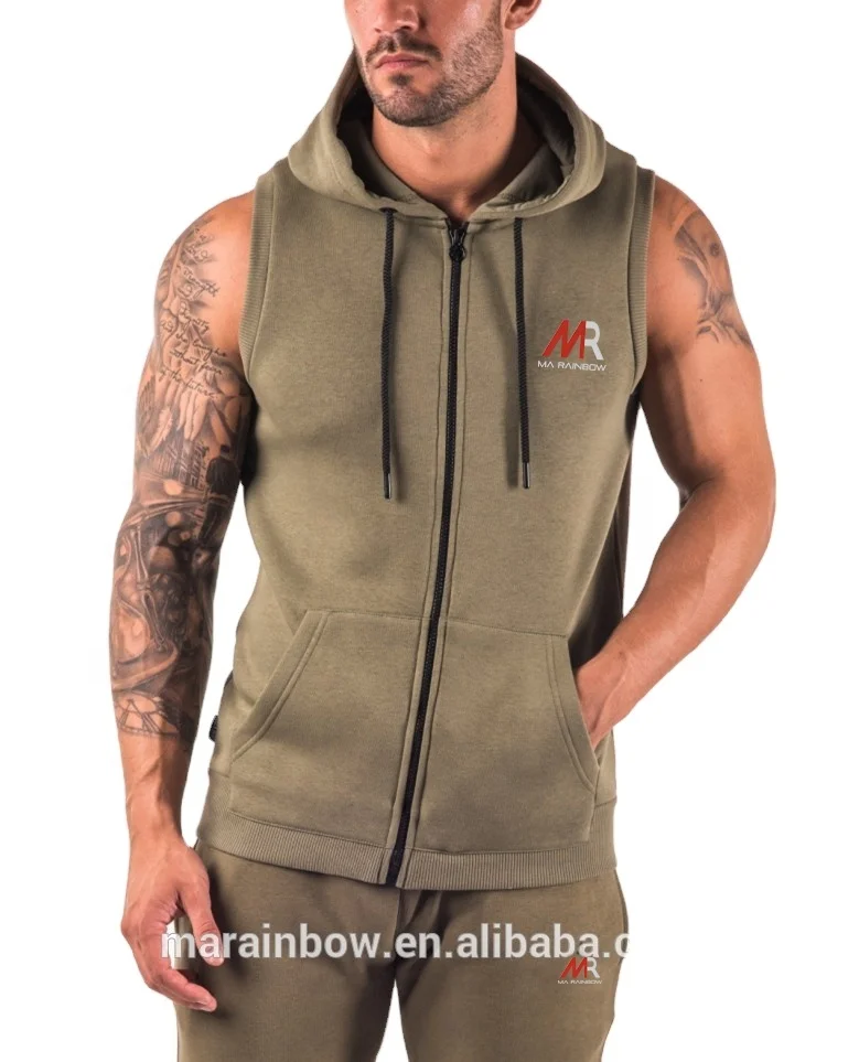 custom sleeveless hoodie