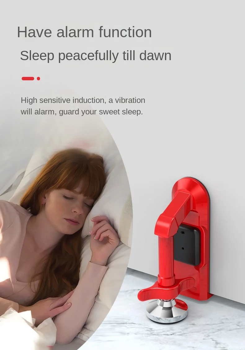Single Girl Living Alone Hotel Door Blocking Device Portable Travel Door Stopper Alarm Anti-Theft Security Device Alert System