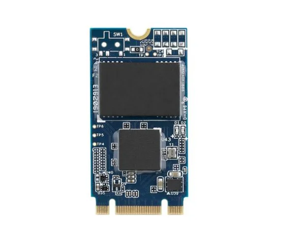 Industrial-grade 1 GB SATA DOM SSD mounted on a DIN-rail enclosure