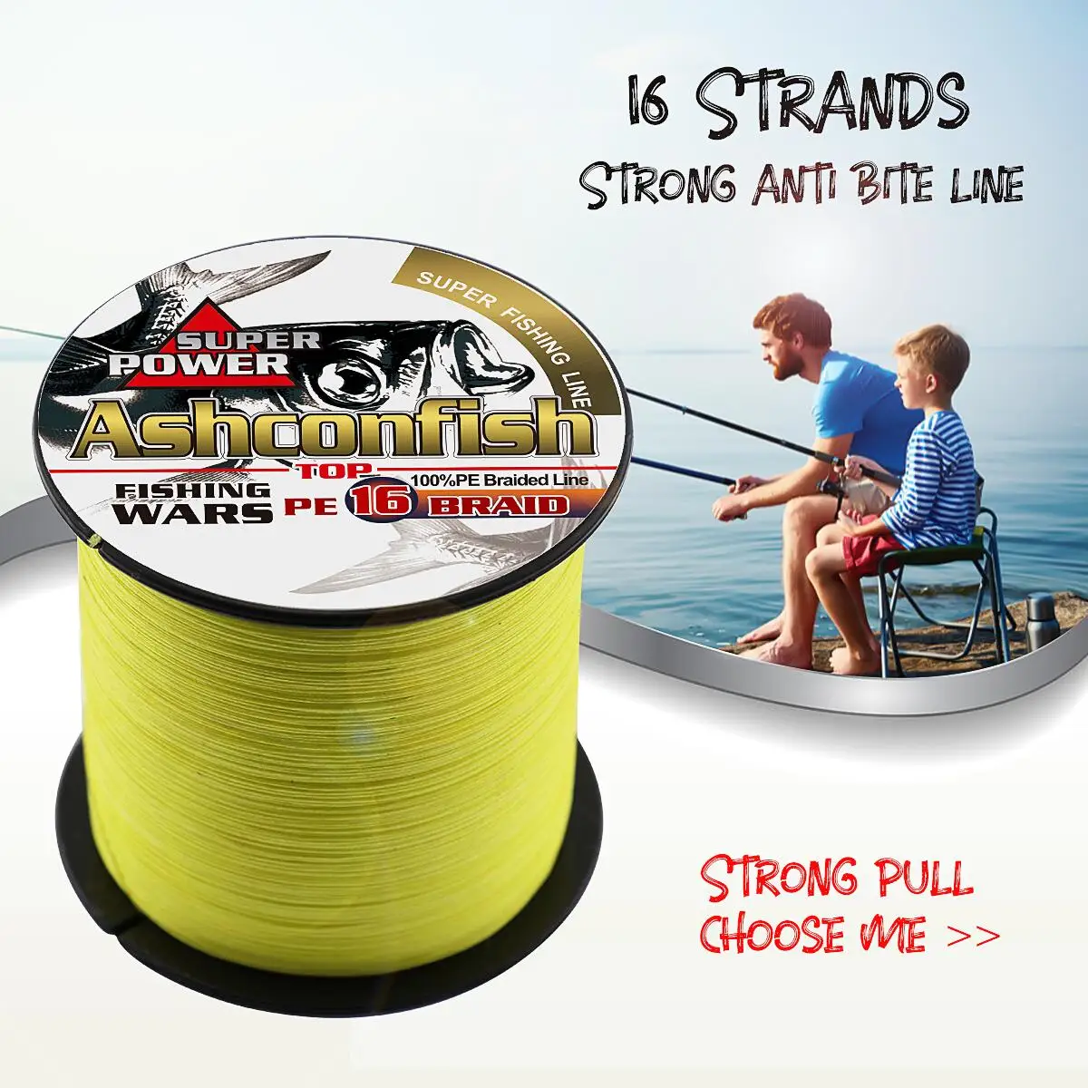 Super Strength 16 Strands 1000 M 0.16mm 2mm 20lb500lb Hollow Core Braided Fishing Line For