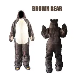 Warm-keeping Wearable Human and Bear Shaped Sleeping Bag with Arms and Legs