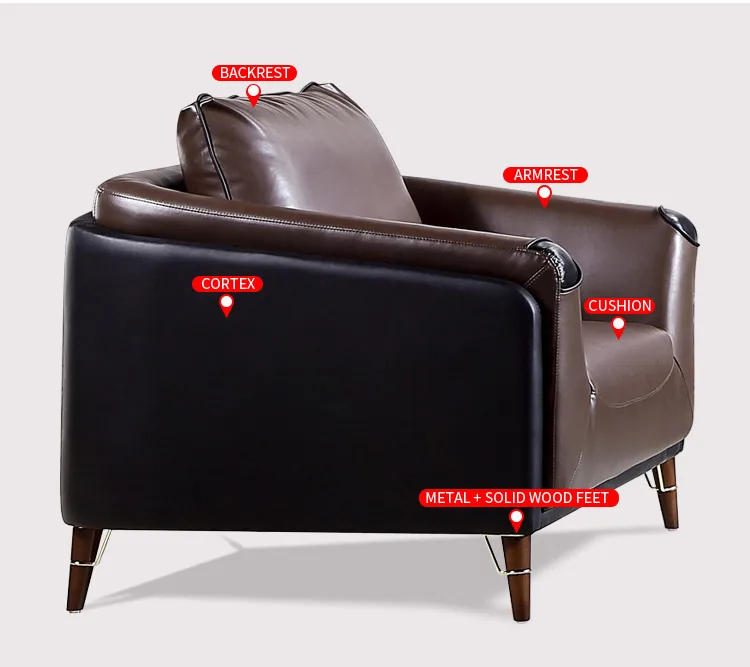 Pengpai Low Price Lazy Boy Genuine 3 2 1 Tufted Leather Set Sofa