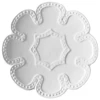 Hot sale 6.5 inch ceramic engraved tableware butter plates set luxury fine porcelain embossed bread plates
