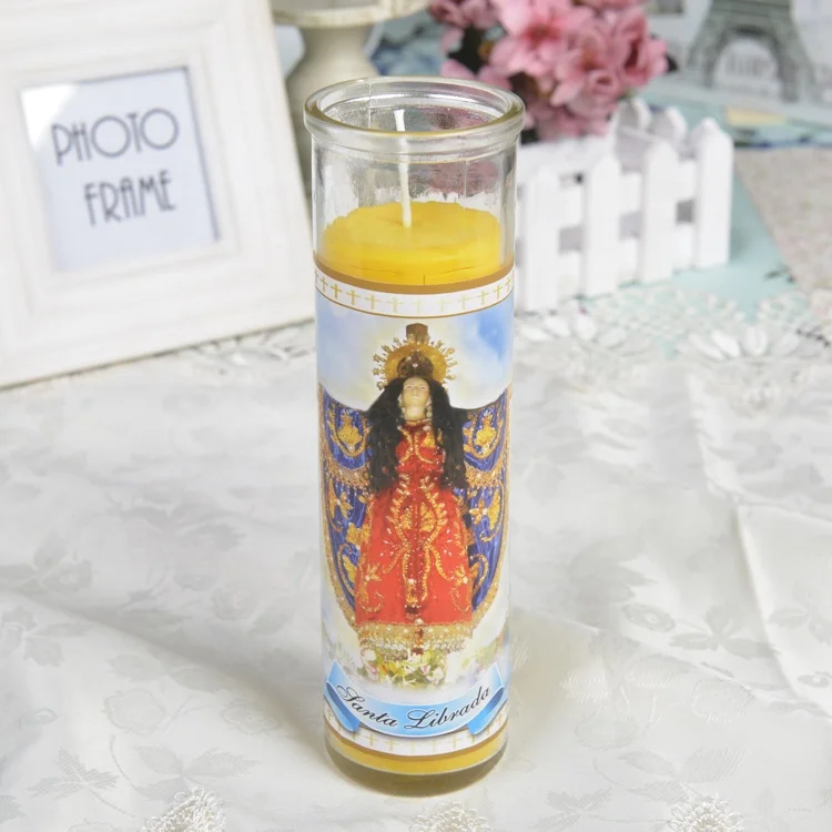 Glass Prayer Candles Catholic Zhiwen 8 Inches Glass Jar Religious