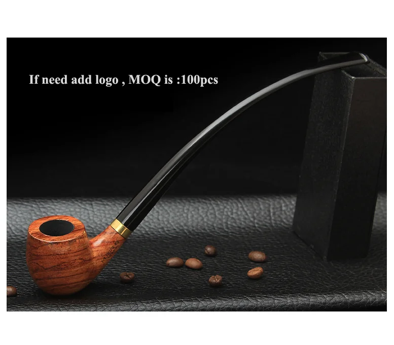Extra Longhandled Oldfashioned Curved Rosewood Pipe Reading Hand Pipe