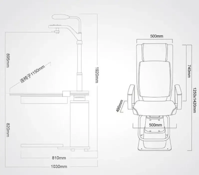 Rightway Brand Hot Sell China Lowe Price Ophthalmic Unit S-600B combined table and chair